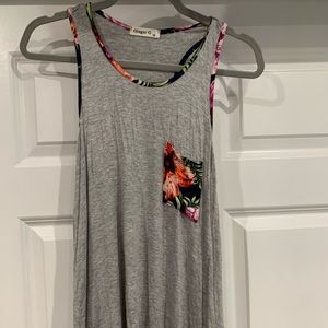 Grey and floral tank top